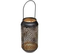 Atmosphera - Lanterne en métal ajouré Lexis - H. 23 cm - Noir - Lexis Noir G
