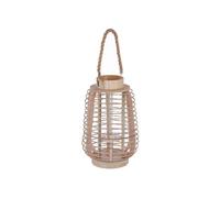 Atmosphera - Lanterne en rotin ethnique Azia - H. 33 cm - Beige - Azia Beige G