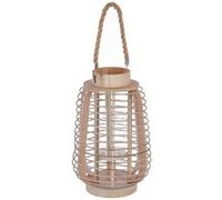 Atmosphera - Lanterne en rotin ethnique Azia - H. 33 cm - Beige - Azia