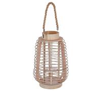 Atmosphera - Lanterne en rotin ethnique Azia - H. 33 cm - Beige - Azia Beige G