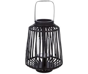Atmosphera - Lanterne Rattan - Saule tressé - Noir H35 cm