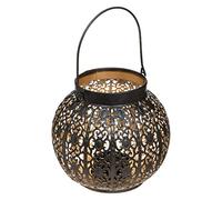 Atmosphera - Lanterne ronde - métal ajouré - noir et doré D15 cm
