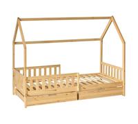 Atmosphera - Lit cabane Enfant Bosco 2 tiroirs 194,8x98x155,5cm Naturel
