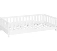 Atmosphera - Lit cabane Enfant Bosco - Bois 90x190 cm (Lit Barrières Blanc 80x160cm)