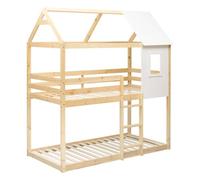 Atmosphera - Lit superposé cabane bosco 90x190cm beige