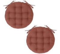 - Lot 2x Galette de chaise ronde Alix - Diam. 38 cm - Terracotta