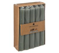 Comptoir de la Bougie - Lot de 10 Bougies Bâton "Hugo" 16cm Vert Eucalyptus