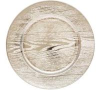 Atmosphera - Lot de 12 dessous d'assiette effet bois D.33 cm - Doré Or G