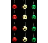 Atmosphera - Lot de 12 grelots brillants - Rouge, vert et or Rouge G