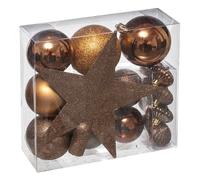 Atmosphera Lot de 18 boules de décoration pour sapin de Noël - Bronze