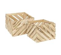 Atmosphera - Lot de 2 caisses sulei Bois l30 37cm