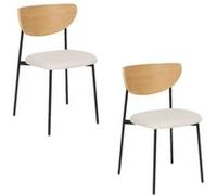 Atmosphera - Lot de 2 chaises avec pieds en métal JAISA - Beige - Jaisa Beige G