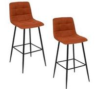 Atmosphera - Lot de 2 chaises de bar rembourrées SIRAC - Marron - Sirac Marron
