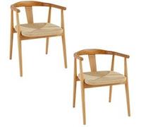 - Lot de 2 fauteuils à dîner en bois YAMATO - Marron - Yamato