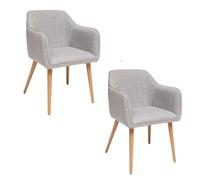 Atmosphera - Lot de 2 fauteuils à dîner VISOCA - Gris - VISOCA G