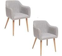 - Lot de 2 fauteuils à dîner VISOCA - Gris - VISOCA