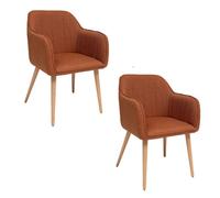 Atmosphera - Lot de 2 fauteuils à dîner VISOCA - Marron