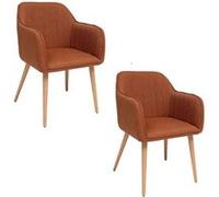 Atmosphera - Lot de 2 fauteuils à dîner VISOCA - Marron