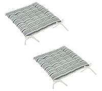 Atmosphera - Lot de 2 galettes de chaise rectangulaire Tavares - 38 x 38 cm - Bleu nuit bleu