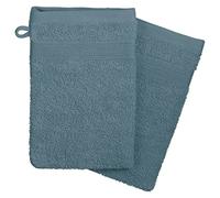 Atmosphera - Lot de 2 Gants de Toilette - Coton 450 GR/m² - Bleu Orage 15x21 cm