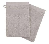 Atmosphera - Lot de 2 Gants de Toilette - Coton 450 GR/m² - Gris Taupe 15x21 cm