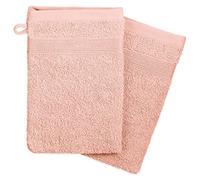 Atmosphera - Lot de 2 Gants de Toilette - Coton 450 GR/m² - Rose 15x21 cm