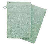 Atmosphera - Lot de 2 Gants de Toilette - Coton 450 GR/m² - Vert céladon 15x21 cm
