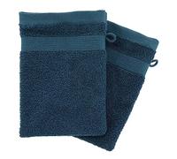 Atmosphera Créateur d'intérieur - Lot de 2 Gants de Toilette "Confort" 15x21cm Bleu Égéen Bleu G