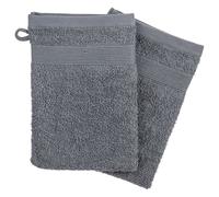 Atmosphera - Lot de 2 Gants de Toilette - Coton 450 GR/m² - Gris Anthracite 15x21 cm