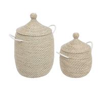 Atmosphera - Lot de 2 paniers soleya d30 39cm Beige