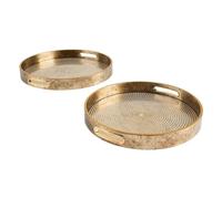 Lot de 2 plateaux Elya doré D31/35cm - Atmosphera Créateur d'intérieur