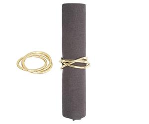 Atmosphera - Lot de 2 ronds de serviette cercle or