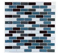 Atmosphera - Lot de 2 Stickers - carrelage - 26x26 cm - Bleu