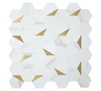 Atmosphera - Lot de 2 Stickers muraux Mina 31x30cm hexagones Blancs