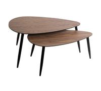 Lot De 2 Tables Basses Grand Modèle Mileo Noyer Atmosphera