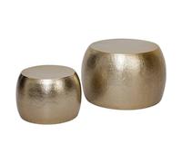 Atmosphera - Lot de 2 Tables Basses Issam métal doré d70 50cm