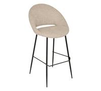 Tabouret de bar Amago haut tissu beige Atmosphera Beige G