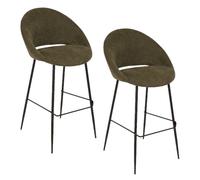 Atmosphera - Lot de 2 tabourets de bar AMAGO - Vert cèdre