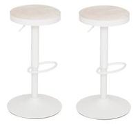 Atmosphera - Lot de 2 tabourets de bar en métal ILSA - Ivoire - Ilsa Ivoire