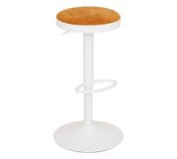 Tabouret de bar Ilsa ajustable blanc et ocre Atmosphera Blanc G