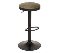 Atmosphera Tabouret de bar Ilsa ajustable noir et kaki