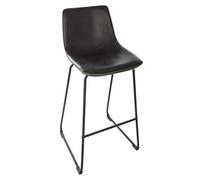 Atmosphera – Chaises de bar Lois – Effet cuir noir – Lot de 2