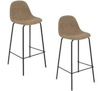 Atmosphera - Lot de 2 tabourets de bar VLADI - Beige - Vladi Beige G