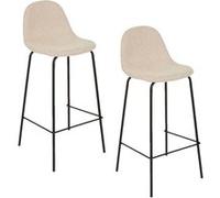 Atmosphera - Lot de 2 tabourets de bar VLADI - Gris - Vladi Gris G