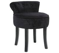 Atmosphera - Lot de 2 tabourets Firmin Noir en Velours