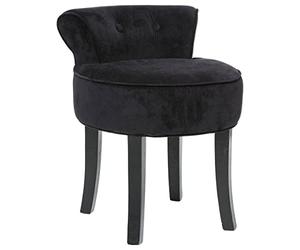 Atmosphera - Lot de 2 tabourets Firmin Noir en Velours