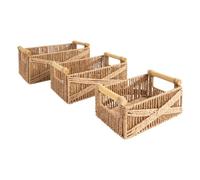 Atmosphera - Lot de 3 caisses Eugène beige L26/31/36 cm