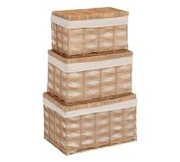 Atmosphera - Lot de 3 Malles en rotin Rosy l50 55 59cm Beige