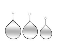 Atmosphera - Lot de 3 miroirs Goutte Leny métal Noir