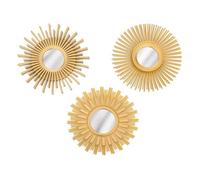 Atmosphera - Lot de 3 miroirs Soleil - Diam. 25 cm - Doré